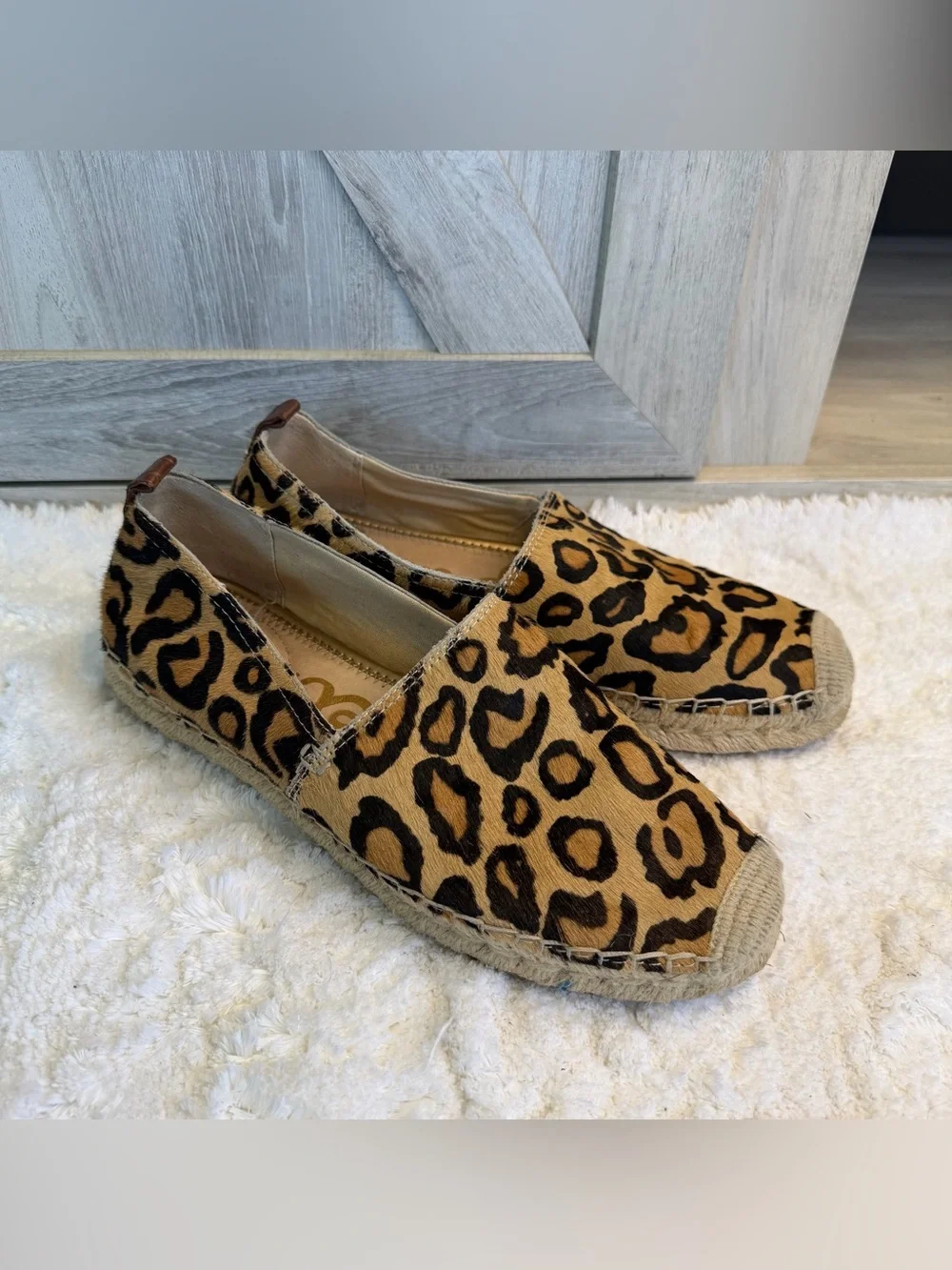Sam Edelman - Women's Leopard Espadrille Slip On Sandal 8